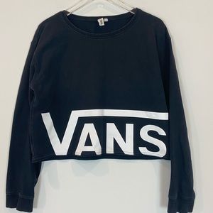 Extra Large Black Vans Long-sleeve Cropped Shirt